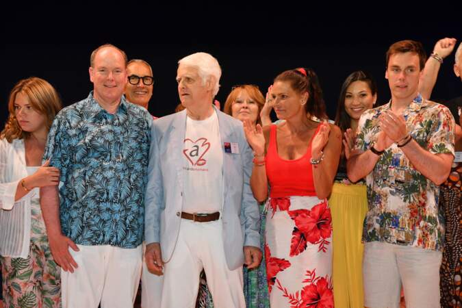 Albert et Stéphanie de Monaco et Louis Ducruet en tenue de plage pour les 15 ans de Fight Aids Monaco (13/07/19)