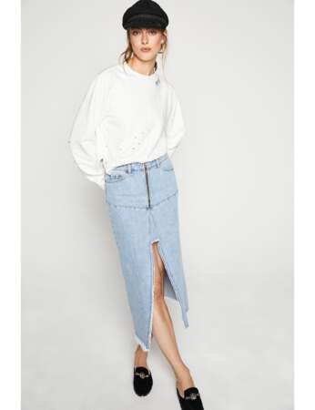 Jupe tendance : la jupe en jean longue