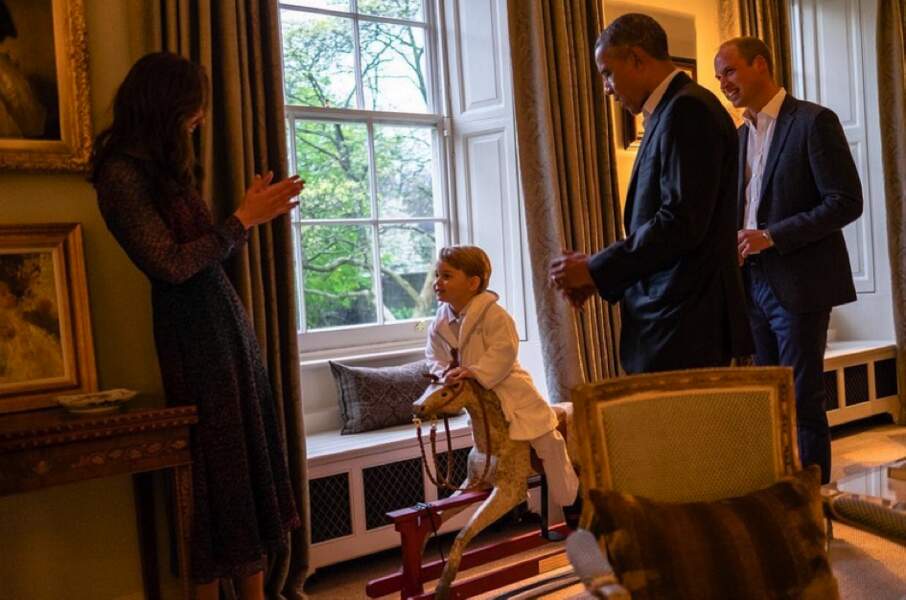 Prince George rencontre le président des États-Unis, Barack Obama (avril 2016)