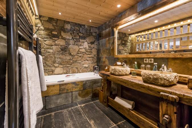 Les salles de bains de La Maison des Bois de Marc Veyrat