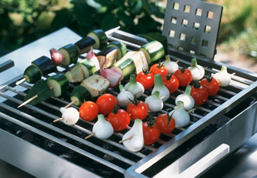 Brochettes de légumes au barbecue