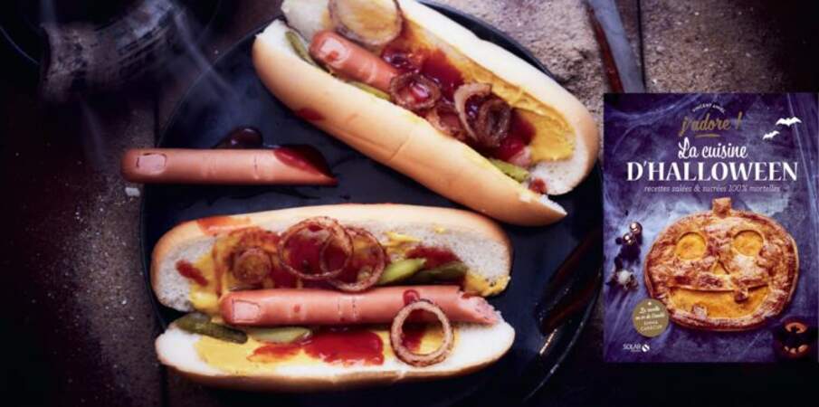 Hot dog de doigts pour un apéritif d'Halloween