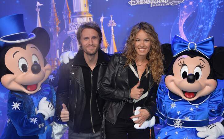 Philippe Lacheau et sa compagne Elodie Fontan au 25ème anniversaire de Disneyland Paris le 25 mars 2017.