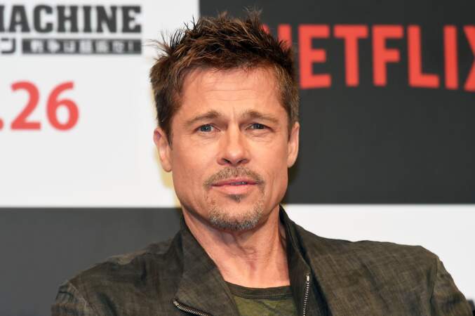 Brad Pitt à la conférence de presse du film "War machine" à Tokyo en 2017.