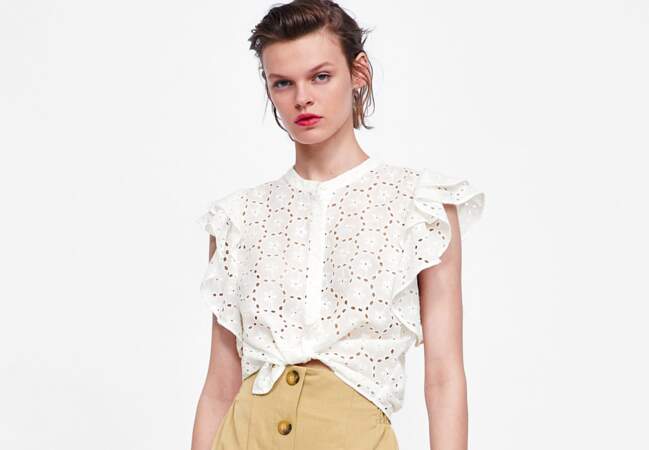 Nouveautés Zara : la blouse brodée 