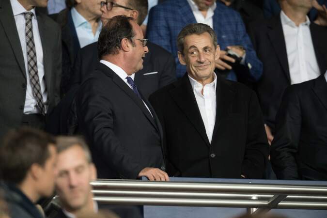 Nicolas Sarkozy et François Hollande, complices au Parc des Princes