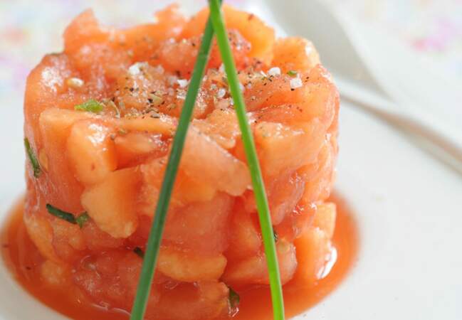 Tartare de melon et tomates