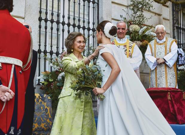 Sofia Palazuelo avec la reine Sofia d'Espagne le 8 octobre à Madrid