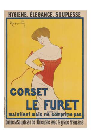 Affiche pour les corsets Le Furet, 1901