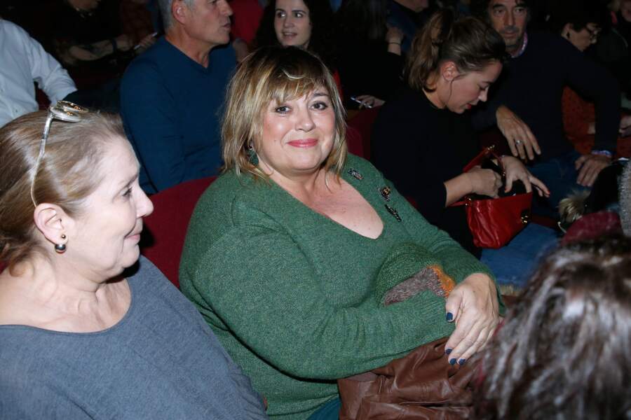Michèle Bernier dans le public pour assister au spectacle de Fred Testot "Presque seul" en 2017.