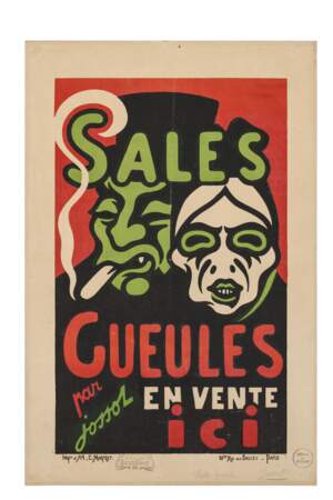 Affiche caricaturale Sales Gueules, 1896