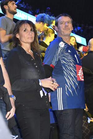 Jean-Luc Reichmann et sa femme Nathalie pour la finale de la coupe du monde de handball en 2017