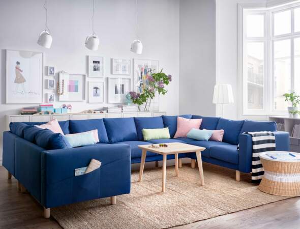 canapé d'angle Ikea bleu