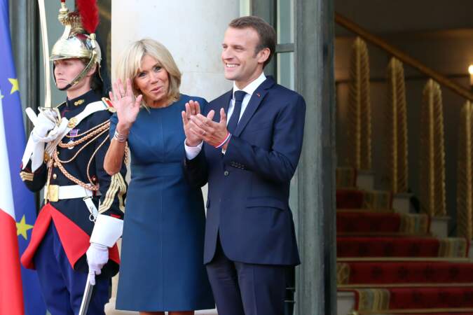 Le 16 juillet, Brigitte et Emmanuel Macron ont accueilli à l'Elysée les joueurs de l'équipe de France...