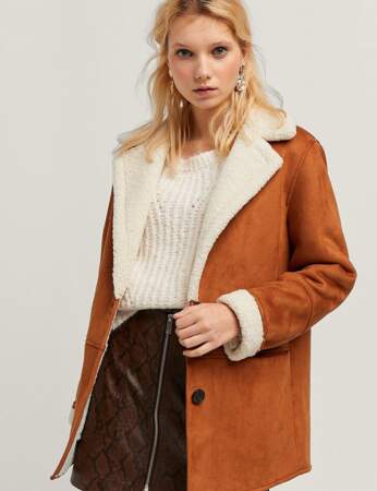 Manteau tendance : peau lainée