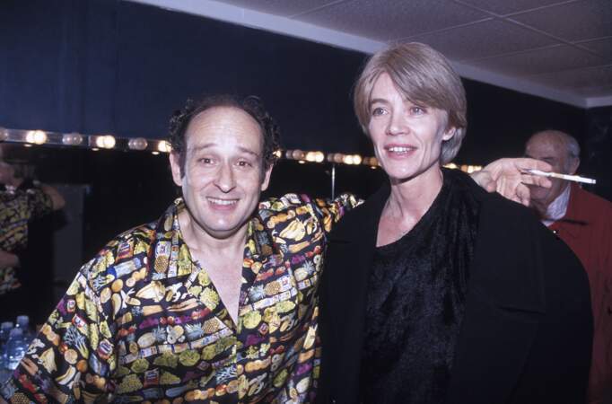 Michel Jonasz et Françoise Hardy après le concert du chanteur au Zenith de Paris en novembre 1992.