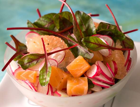 Salade rose au saumon