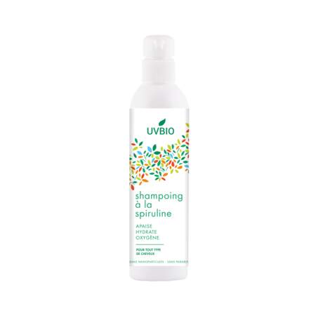 Shampoing à la Spiruline Bio, UV Bio, flacon 250 ml, prix indicatif : 13,90 €