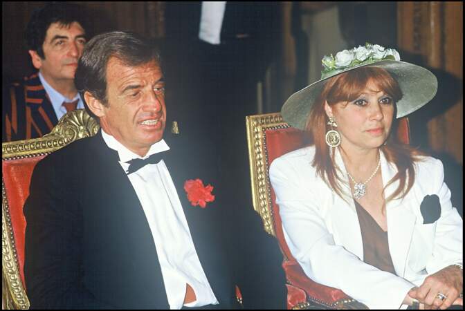 Jean-Paul Belmondo et son ex-femme Élodie Constantin au mariage de leur fille Patricia en 1986