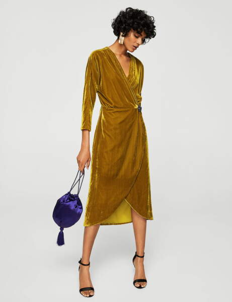 robe velours jaune