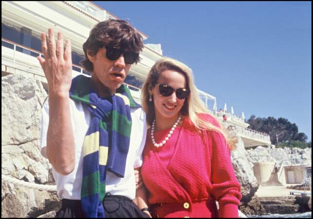 Mick Jagger et Jerry Hall lors du festival de Cannes en mai 1991.