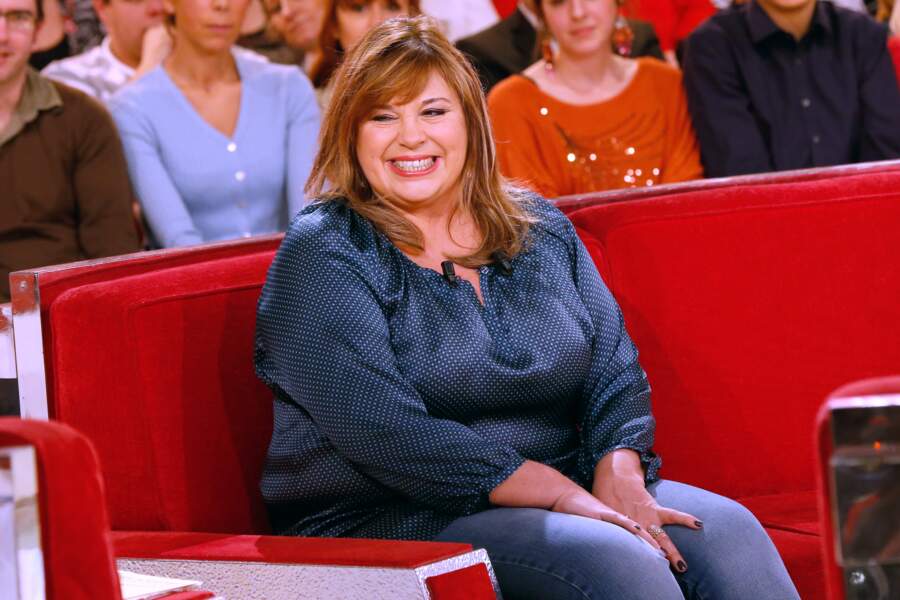 Michèle Bernier sur le plateau de Vivement Dimanche en janvier 2014.