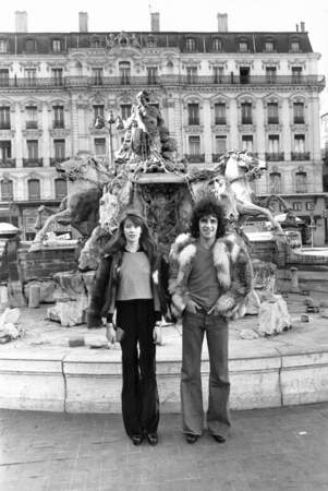 Portrait de Julien Clerc et Françoise Hardy à Lyon, le 11 février 1974, France.