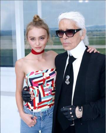 Lily-Rose Depp & Karl Lagerfeld 