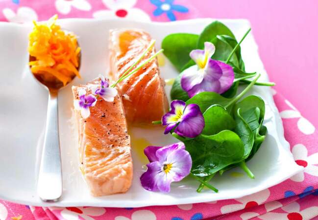 Filet de saumon aux fleurs