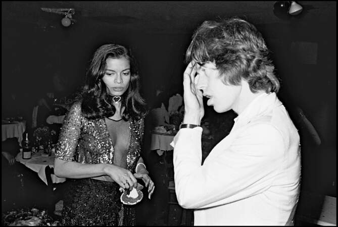 Mick Jagger et Bianca Jagger au Byblos à Saint-Tropez pour fêter leur mariage...