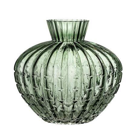 Vase vert en verre