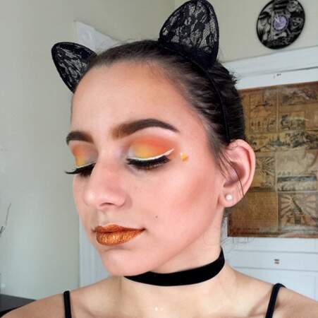 Maquillage d'Halloween chat 