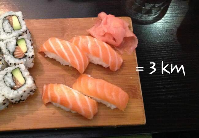 4 sushis au saumon
