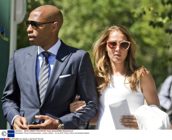 Thierry Henry et sa femme Andrea Rajacic 2015