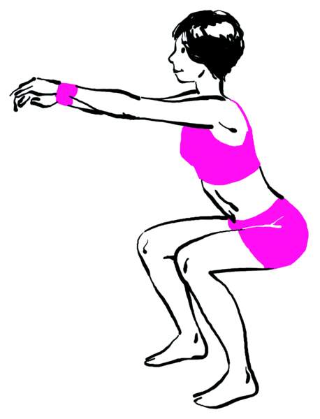 Exercice contre la culotte de cheval : flexions-extensions (suite)
