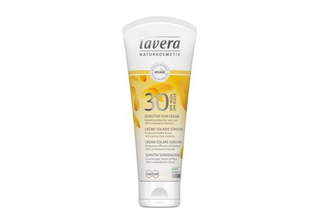 La crème solaire sensitive SPF 30 Lavera