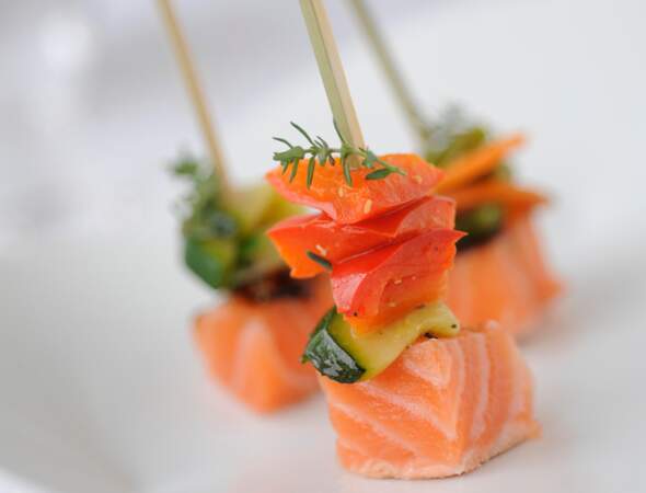 Bouchées de saumon aux légumes épicés