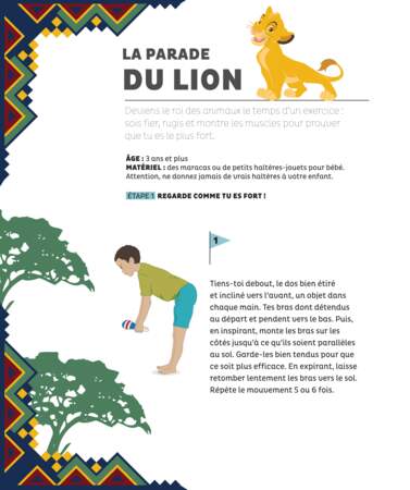 Exercice de gymnastique pour enfant - La parade du lion (Le Roi Lion)