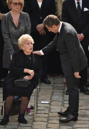 Nicolas Sarkozy et Bernadette Chirac lors de l'Hommage national à Simone Veil.
