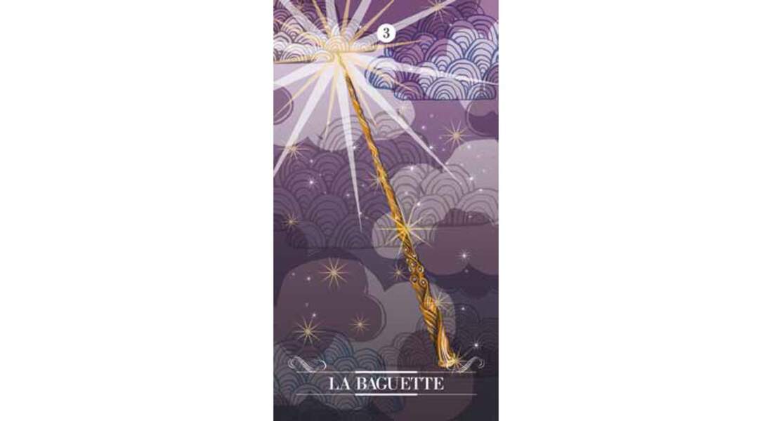 Lame 3 du Tarot des Fées : La Baguette (Carte Positive)