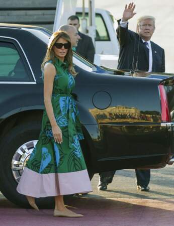 Melania Trump en Asie : robe colorée 