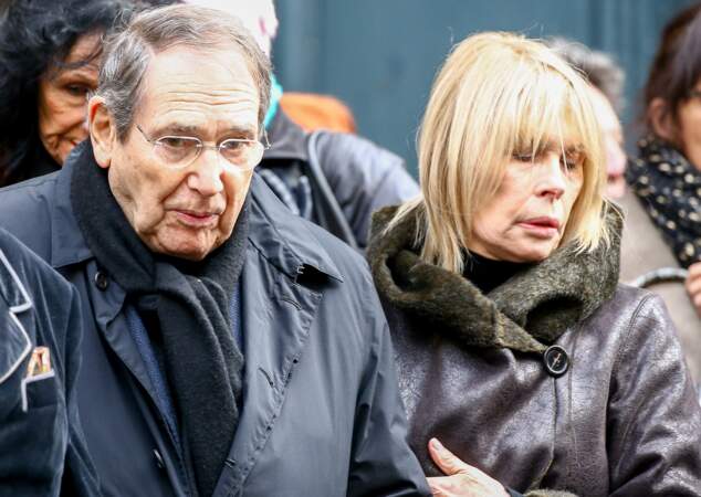 Robert Hossein et Candice Patou aux obsèques de Michel Galabru, décédé le 4 Janvier dernier