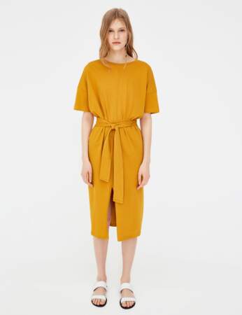 Robe printemps 2018 : robe jaune nouée