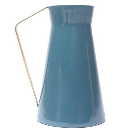 Vase en fer émaillé bleu