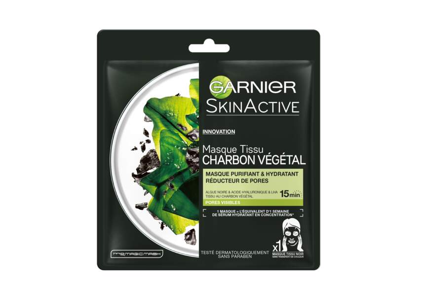 Le Masque Tissu Charbon Végétal Skin Active Garnier