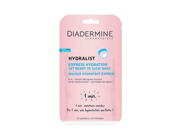 Le masque hydratant express Hydralist de Diadermine