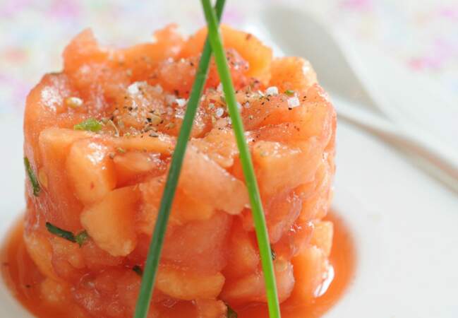 Tartare de tomates et melon