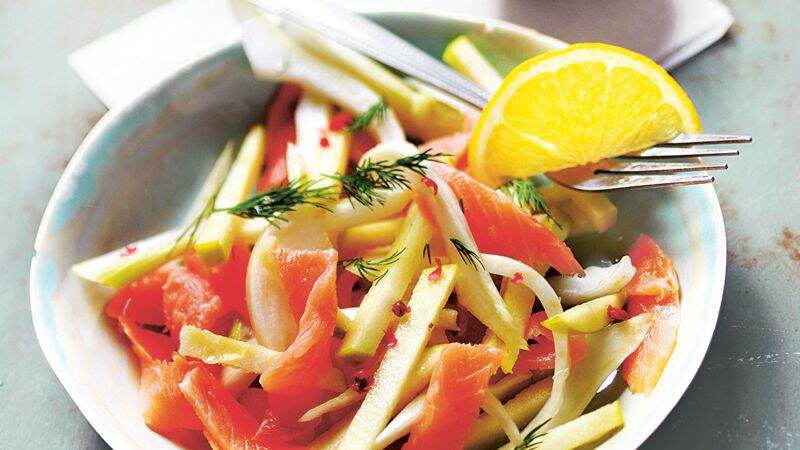 Salade de saumon fumé et fenouil croquant