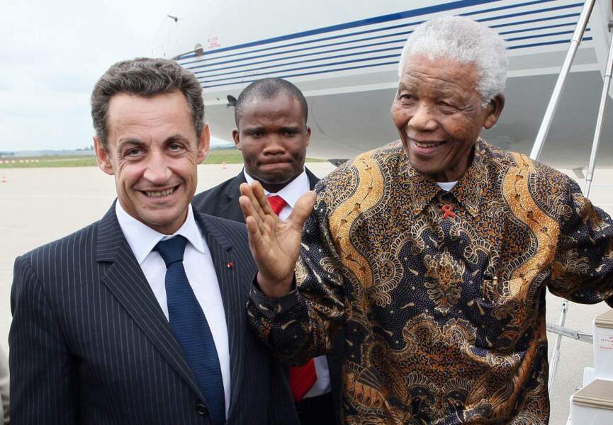 Nelson Mandela et Nicolas Sarkozy en 2007