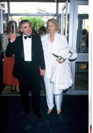 Charles Aznavour et sa femme Ulla Thorsell au 39ème festival de Cannes, le 8 mai 1986.